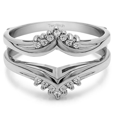 .50 Ct. Round Prong Set Chevron Ring Guard