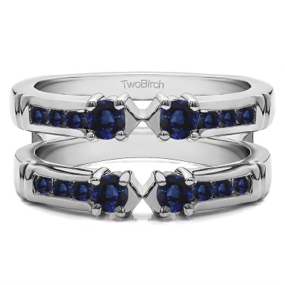 0.76 Ct. Sapphire Three Stone Ring Guard Enhancer