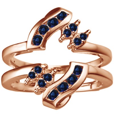 0.36 Ct. Sapphire Round Twist Ring Guard in Rose Gold