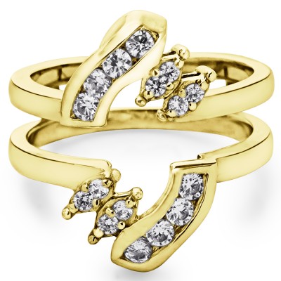 0.36 Ct. Round Twist Ring Guard in Yellow Gold