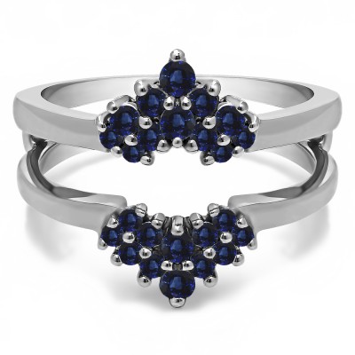 0.37 Ct. Sapphire Double Row Round Prong Set Ring Guard