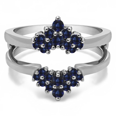 0.37 Ct. Sapphire Double Row Round Prong Set Ring Guard