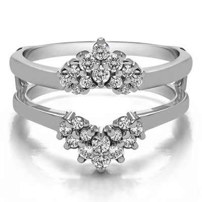 0.53 Ct. Double Row Round Prong Set Ring Guard