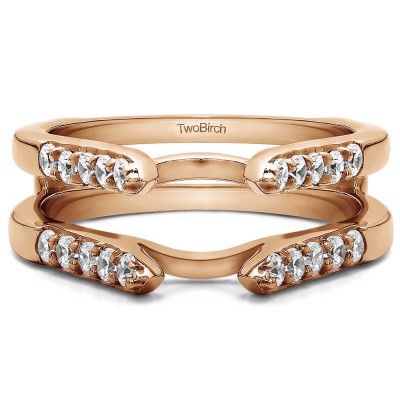 0.3 Ct. Cathedral Round Shared Prong Ring Guard in Rose Gold