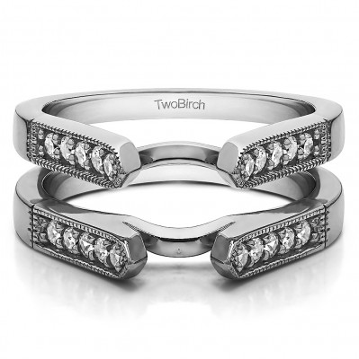 0.4 Ct. Millgrained Edge Cathedral Ring Guard