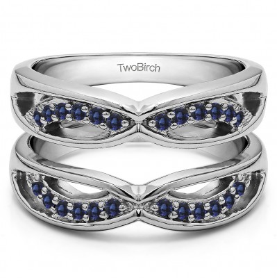 0.24 Ct. Sapphire Criss Cross Anniversary Jacket Ring Guard