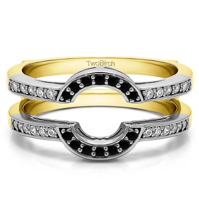 0.38 Ct. Round Halo Wedding Ring Guard in Two Tone Gold