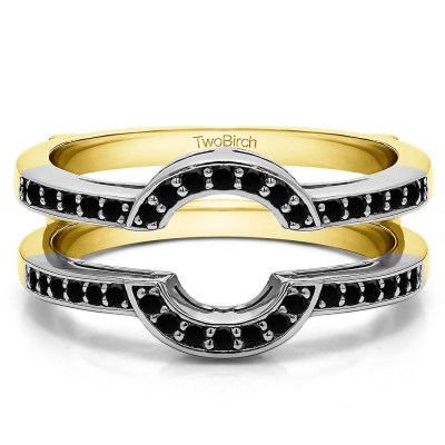 0.38 Ct. Round Halo Wedding Ring Guard in Two Tone Gold