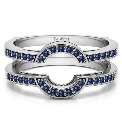 0.38 Ct. Sapphire Round Halo Wedding Ring Guard