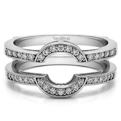 0.38 Ct. Round Halo Wedding Ring Guard