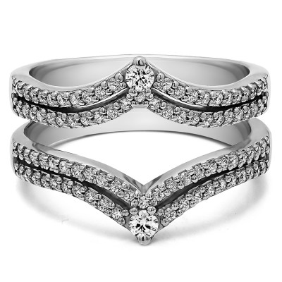 0.53 Ct. Double Row Chevron Anniversary Ring Guard