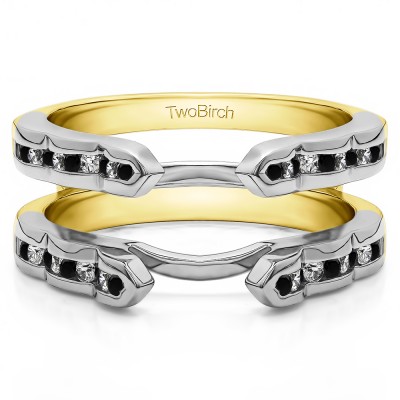 0.4 Ct. Wave Cathedral Channel Set Ring Guard in Two Tone Gold