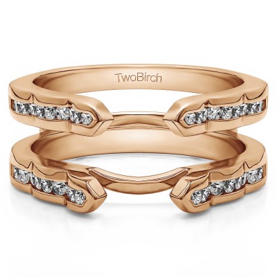 0.4 Ct. Wave Cathedral Channel Set Ring Guard in Rose Gold