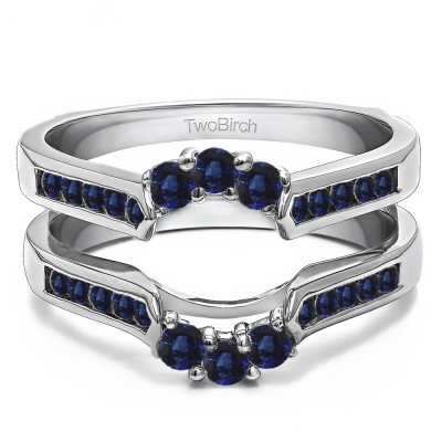 0.54 Ct. Sapphire Royalty Inspired Half Halo Ring Guard Enhancer