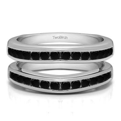 0.66 Ct. Black Stone Channel Set Contour Wedding Ring