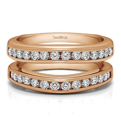 0.66 Ct. Channel Set Contour Wedding Ring in Rose Gold