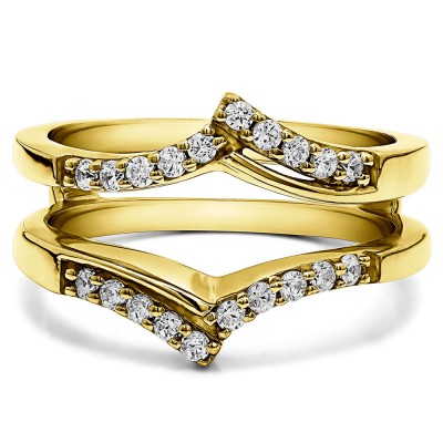 0.3 Ct. Bypass Prong Set Wedding Ring Guard in Yellow Gold