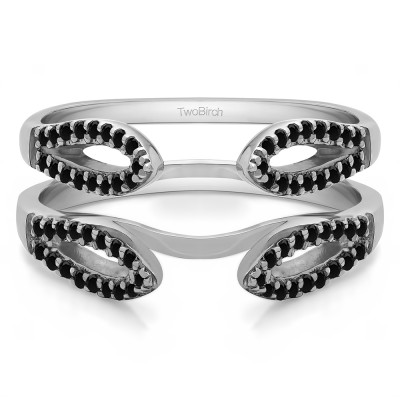 0.34 Ct. Black Stone Cathedral Infinity Ring Guard Enhancer