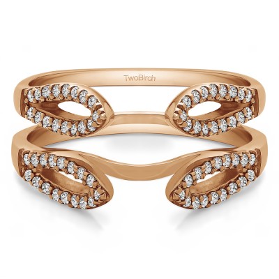 0.34 Ct. Cathedral Infinity Ring Guard Enhancer in Rose Gold