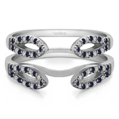 0.34 Ct. Sapphire and Diamond Cathedral Infinity Ring Guard Enhancer