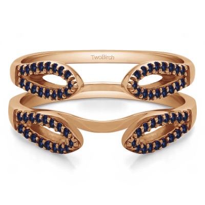 0.34 Ct. Sapphire Cathedral Infinity Ring Guard Enhancer in Rose Gold