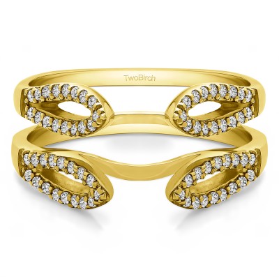0.34 Ct. Cathedral Infinity Ring Guard Enhancer in Yellow Gold