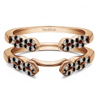 0.38 Ct. Black and White Stone Infinity Ring Guard Enhancer in Rose Gold