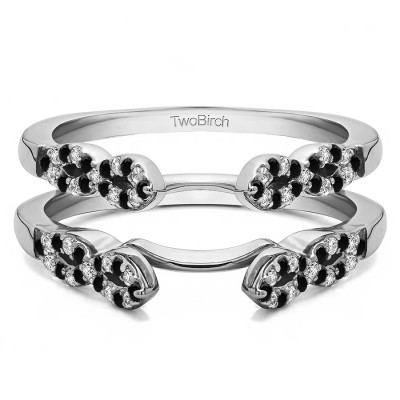 0.38 Ct. Black and White Stone Infinity Ring Guard Enhancer