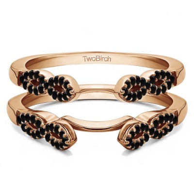 0.38 Ct. Black Stone Infinity Ring Guard Enhancer in Rose Gold