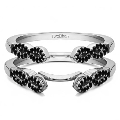 0.38 Ct. Black Stone Infinity Ring Guard Enhancer