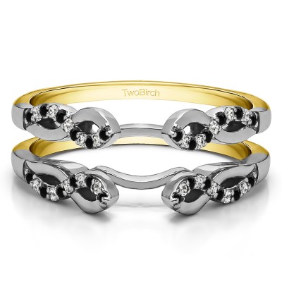 0.22 Ct. Cathedral Infinity Designed Wedding ring guard in Two Tone Gold