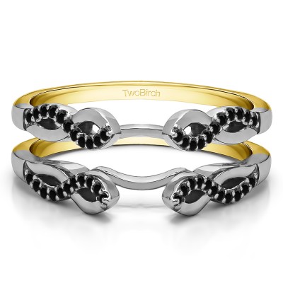 0.22 Ct. Cathedral Infinity Designed Wedding ring guard in Two Tone Gold