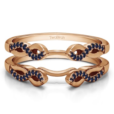 0.22 Ct. Sapphire Cathedral Infinity Designed Wedding ring guard in Rose Gold