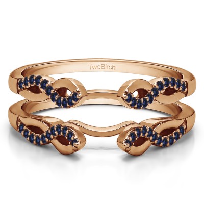 0.22 Ct. Sapphire Cathedral Infinity Designed Wedding ring guard in Rose Gold