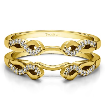 0.22 Ct. Cathedral Infinity Designed Wedding ring guard in Yellow Gold