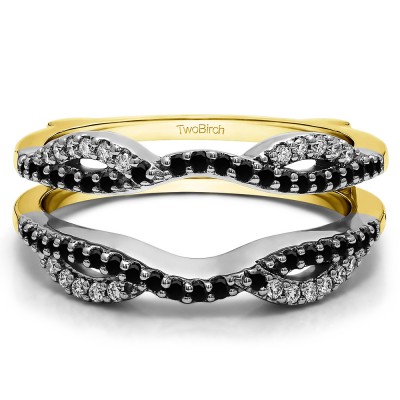 0.32 Ct. Infinity Criss Cross ring guard in Two Tone Gold