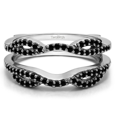 0.32 Ct. Black Stone Infinity Criss Cross ring guard