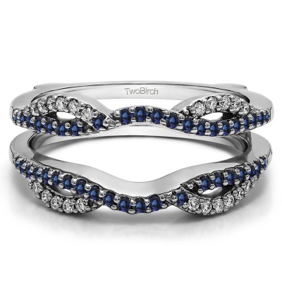 0.32 Ct. Sapphire and Diamond Infinity Criss Cross ring guard
