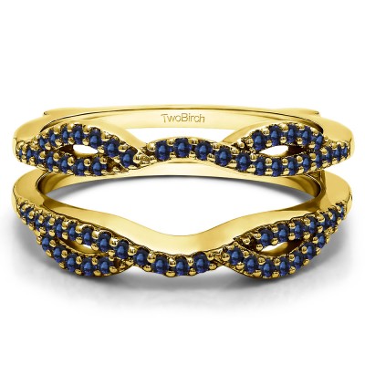 0.32 Ct. Sapphire Infinity Criss Cross ring guard in Yellow Gold