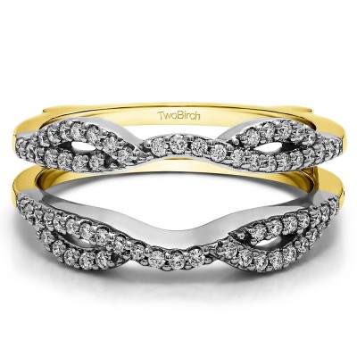 0.32 Ct. Infinity Criss Cross ring guard in Two Tone Gold