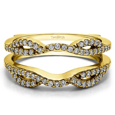 0.32 Ct. Infinity Criss Cross ring guard in Yellow Gold