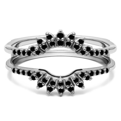 0.2 Ct. Black Stone Contoured Wedding Ring Jacket