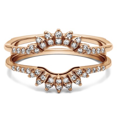 0.2 Ct. Contoured Wedding Ring Jacket in Rose Gold