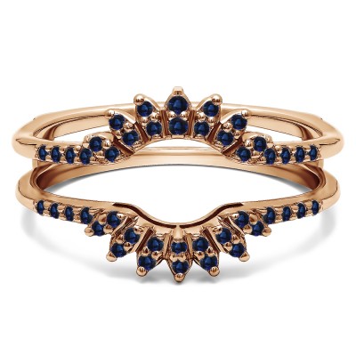 0.2 Ct. Sapphire Contoured Wedding Ring Jacket in Rose Gold