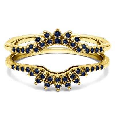 0.2 Ct. Sapphire Contoured Wedding Ring Jacket in Yellow Gold
