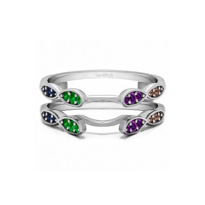 Genuine Birthstone Infinity Wedding Ring Guard Enhancer(0.32 Carat)