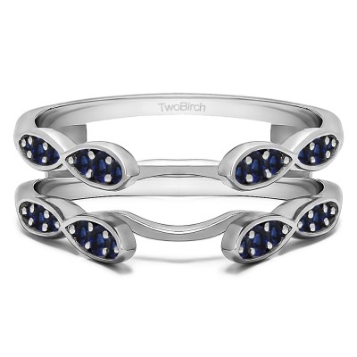 0.32 Ct. Sapphire Shared Prong Cathedral Infinity Ring Guard