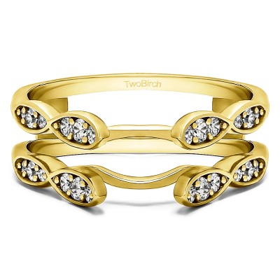 0.32 Ct. Shared Prong Cathedral Infinity Ring Guard in Yellow Gold