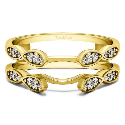 0.32 Ct. Shared Prong Cathedral Infinity Ring Guard in Yellow Gold