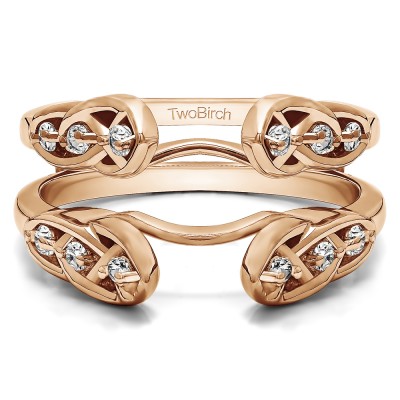 0.24 Ct. Infinity Cathedral Celtic ring guard in Rose Gold